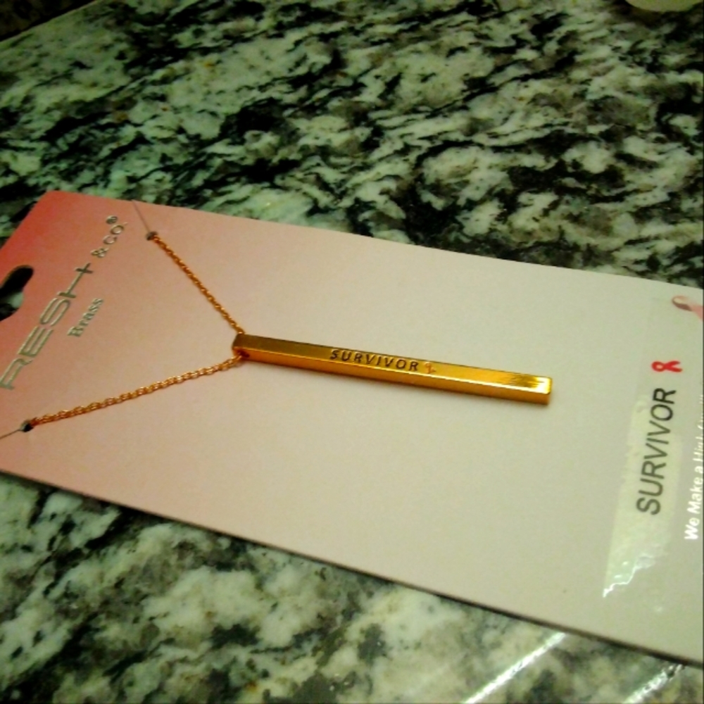 Breast Cancer Survivor Rose Gold Necklace 💕💗🎀